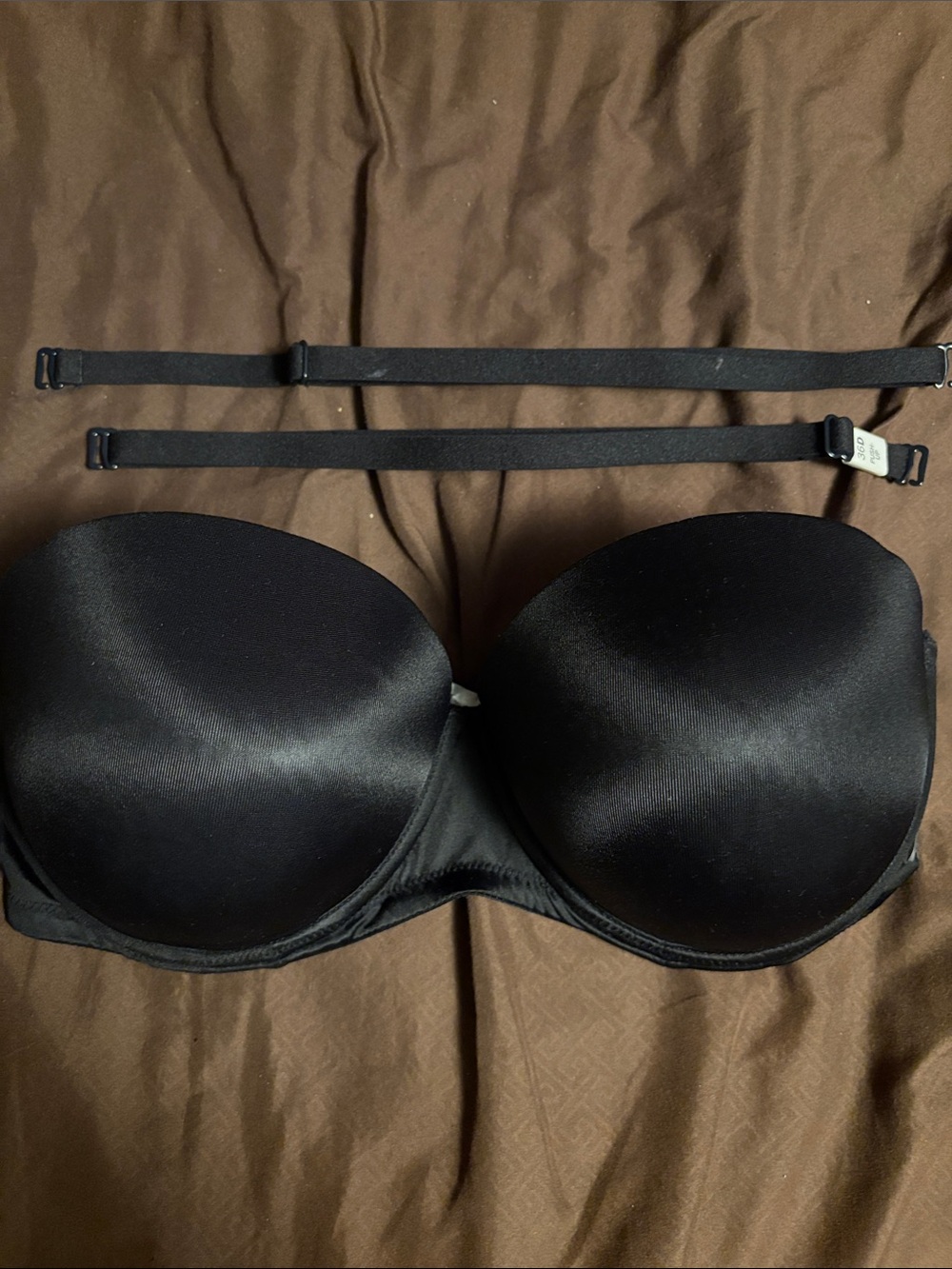 PINK Victoria's Secret Black Strapless Convertible Bandeau Bra